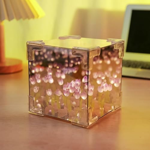Produktbild: begonia tulpen nachtlicht led lampe 10 x 10cm spiegel blumenlampe für schlafzimmer