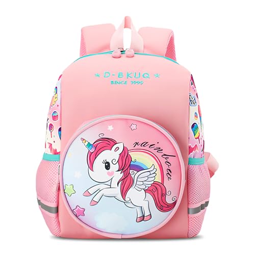 granvoo kindergartenrucksack dinosaurier mit brustgurt für 2-7 jährige kinder rosa