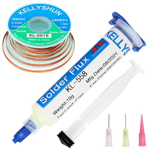 Produktbild: kellyshun kl-558 flussmittel löten 10ml no-clean bleifrei mit entlötlitze für handy bga reparaturen