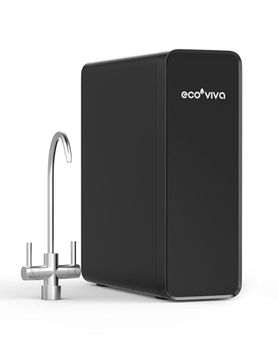 ecoviva osmosis-anlage untertisch, 8-stufig, 600 gpd, einfache installation, schwarz