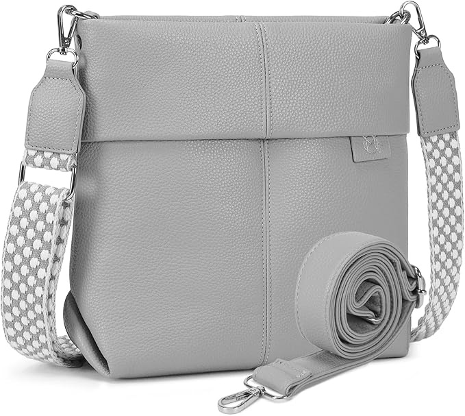 Produktbild: myhozee umhängetasche damen mittelgroß crossbody bag pu leder mit 2 gurt