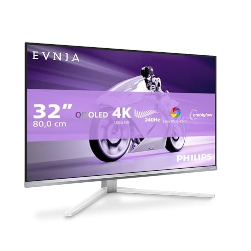Philips Evnia 32M2N8900 32" Monitor, 1 x USB-C (90W PD), Weiß