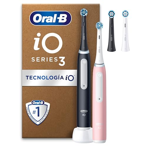 Produktbild: oral-b io series 3 plus edition elektrische zahnbürste, 4 ersatzbürsten, schwarz/pink