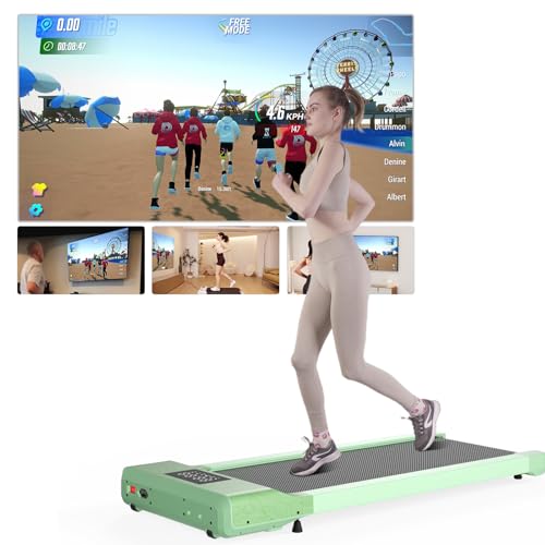 walking pad superun bis 159 kg, laufband für zuhause mit app und multiplayer