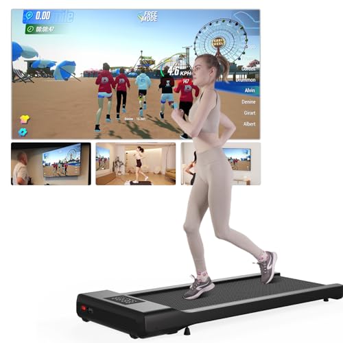 superun walking pad, laufband für zuhause, 159 kg belastbar, app & multiplayer