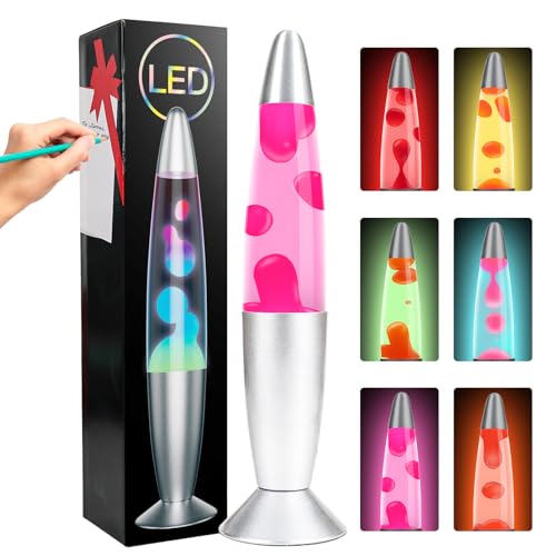 aonesy led lavalampe 34cm farbwechselnde lavalampe rosa wachs für kinder room dekoration
