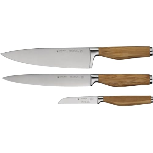 wmf grand wood messerset 3-teilig für küche und kochen