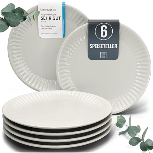 steingut teller groß für 6 personen hygge skandinavisches speiseteller set beige