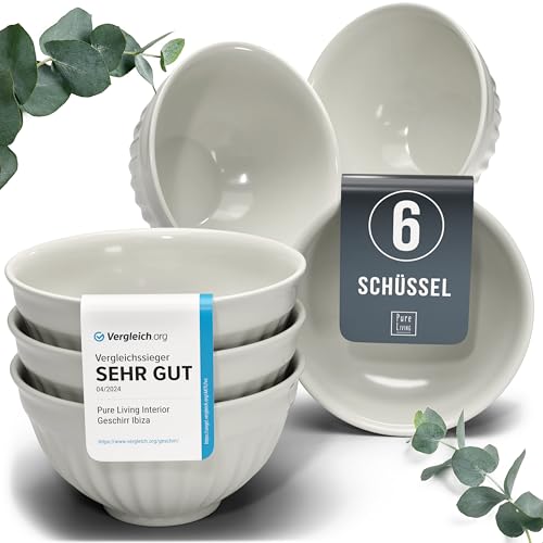 müslischalen steingut 6 personen hygge pure living beige skandinavisches set