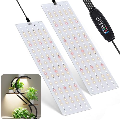 fivava vollspektrum pflanzenlampe led, 135 leds, grow light mit zeitschaltuhr, 10 helligkeitsstufen