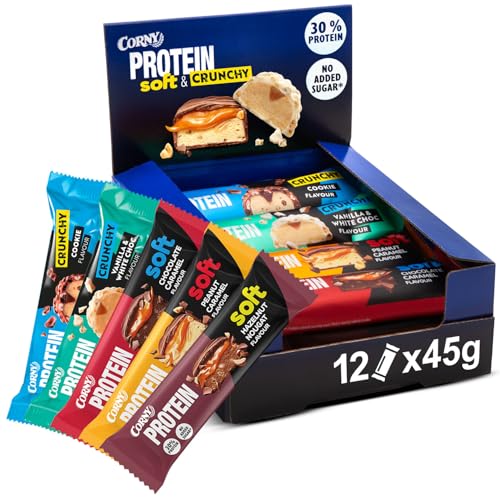 corny protein riegel mix pack 30% eiweiß 12x45g crunchy und soft