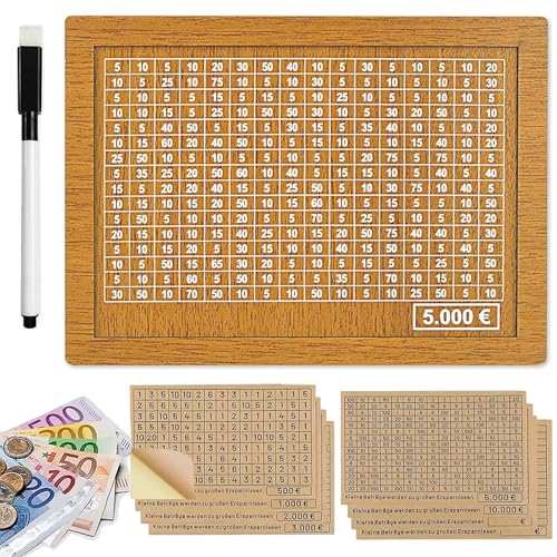 STFYUG spardose holz mit zähler, geldbox für kinder und erwachsene, sparbox