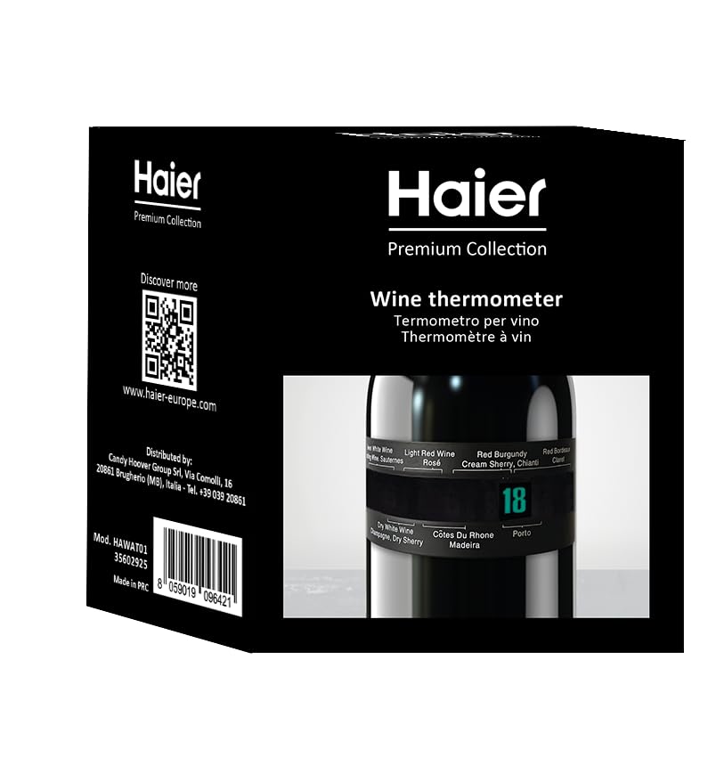 Haier Edelstahl Weinthermometer, schnelle Temperaturmessung 4-24C, batteriefrei