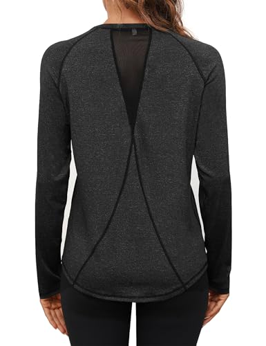 Damen Langarm Laufshirt Fitness Funktionsshirt Sportoberteil Activewear