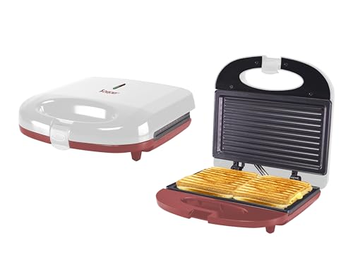 elektro-toaster beppe p101tos010 750w mit grill, antihaftplatte, weiß/rot