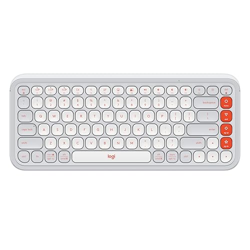 logitech pop icon keys kabellose tastatur weiß mit farbigen tasten