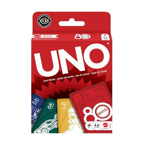 UNO Ruby Red-Version mit Hot Wheels, Rock 'em Sock 'em Robots, Scrabble, Magic 8 Ball