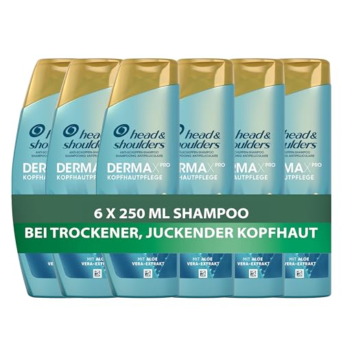 head & shoulders anti-schuppen shampoo für trockene, juckende kopfhaut, 6x 250 ml