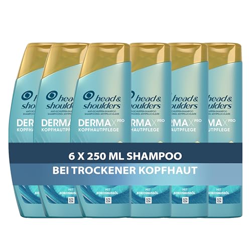 head & shoulders dermaxpro anti-schuppen shampoo mit kokosmilch, 6 x 250 ml