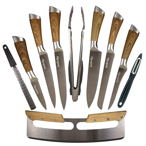 sanhekit küchenmesser-set 11-teilig deutsches stahl chefmesser brotmesser schneider