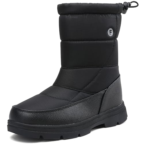 barfulker wasserdichte winterschuhe herren damen gefüttert schneestiefel schwarz 46 eu