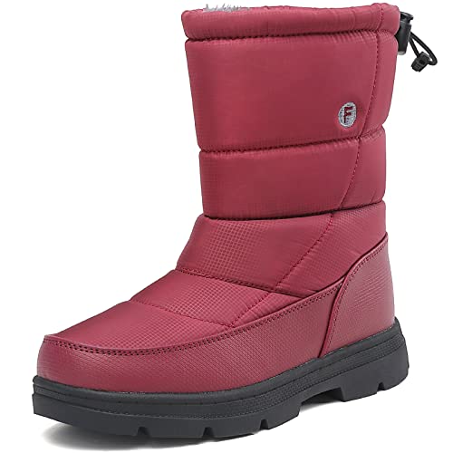 winterstiefel barfulker herren damen gefüttert schneestiefel rotwein 36 eu