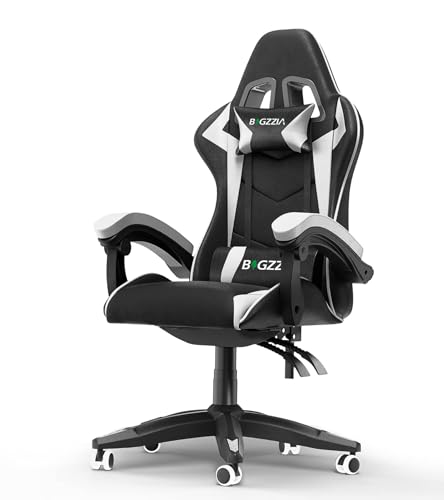 bigzzia gaming stuhl ergonomisch, atmungsaktiver gaming sessel, 360 drehbar, 90-135 rückenlehne