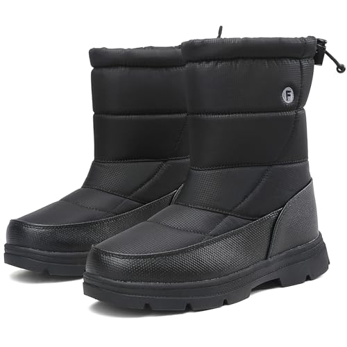 barfulker winterschuhe herren damen rutschfeste wanderschuhe gefüttert schwarz 45 eu