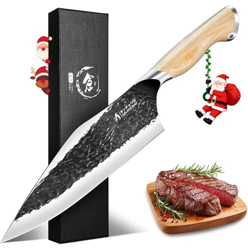 kochmesser golden bird, 20 cm hackmesser aus kohlenstoffstahl, ergonomischer griff, küche grill outdoor
