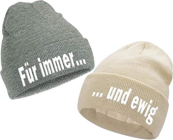 gkmamrg weihnachten partner geschenk strickmütze king queen grau beige für ihn und sie