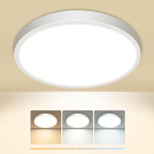 slochi led deckenlampe rund 3000K 4000K 6500K ip44 1600lm für bad küche schlafzimmer 16cm