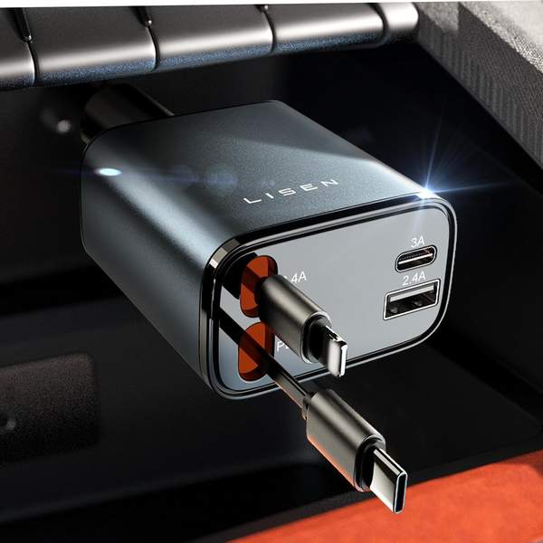 lisen zigarettenanzünder usb c auto ladegerät 69w 12v kfz schnellladegerät für iphone, samsung