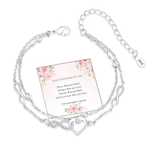 exgox infinity armband damen 925 sterling silber herz armkette silber gold rosegold geschenk