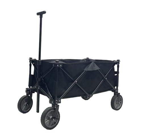 bollerwagen zusammenklappbar, drehbare vollräder, stabiles gestell, 80 kg max