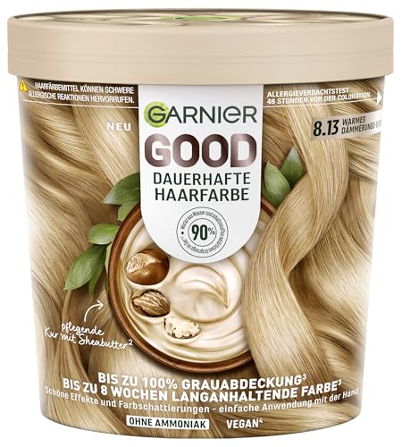 garnier good dauerhafte haarfarbe 8.13 warmes dämmerungsbeige ohne ammoniak, 1 stk