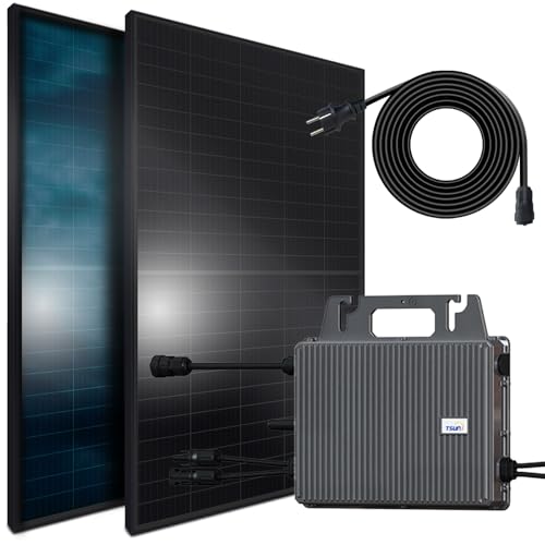 balkonkraftwerk sunniva 800w mit 2 x 460wp modulen, tsun tsol-ms800, schuko-kabel 5m