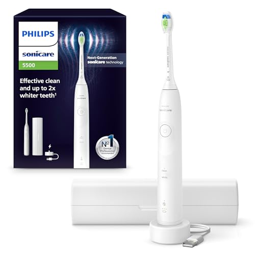 philips sonicare 5500 schallzahnbürste mit 2 modi und smarTimer, weiß, hx7110/02