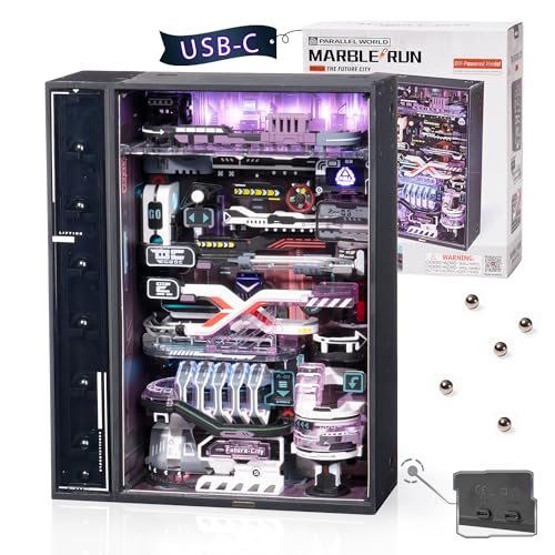 murmelbahn marble run 3D puzzle von robotime future city, kreatives spielzeug