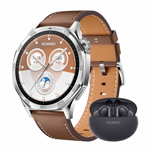 huawei watch gt 5 smartwatch 46 mm mit freebuds 5i schwarz, gesundheit, sportfunktionen