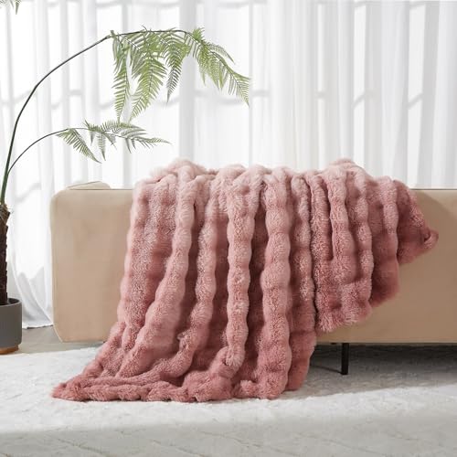 luofanfei kuscheldecke 150x200 rosa altrosa weiß plüsch fleecedecke couchdecke