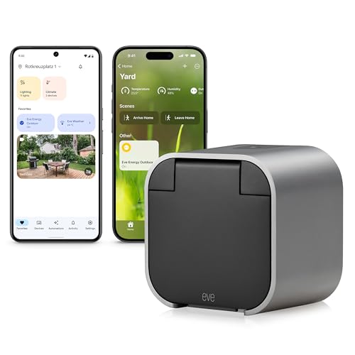 Eve Energy Outdoor: Smarte Außensteckdose, IP44, Verbrauchsmessung, Matter
