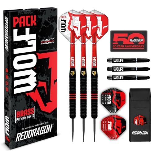 steeltip darts red dragon wolf pack 20g dartpfeile mit flights und shafts