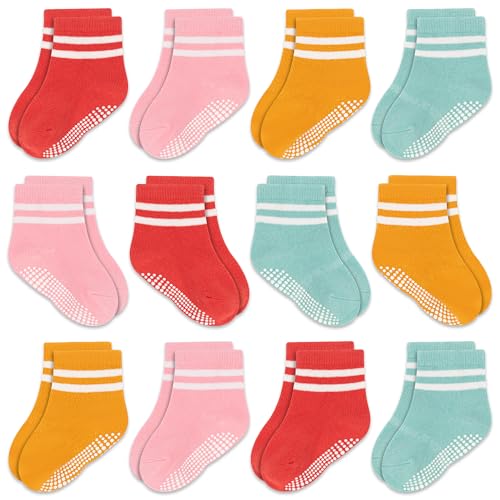 rutschsocken kinder 12 paar grpskcos antirutschsocken baby für 0-7 jahre, 6 farben