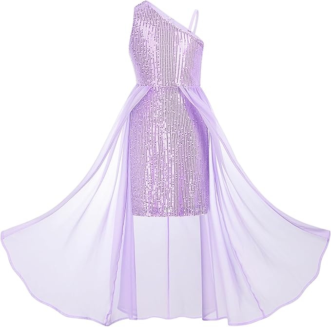 Produktbild: Mädchen Festliche Kleider A-Linie Schulterträger Maxikleid 10 Jahre Rosa Lila