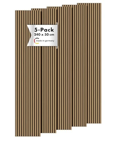 akustikpaneele holz 240x50 cm 5 stück momento eiche geölt wandverkleidung schallschutz