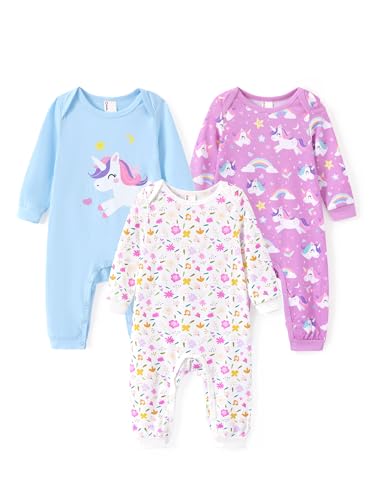 patpat baby spieler set 3-teilig, strampler für neugeborene, baby schlafanzug ohne füße, koala/einhorn/weihnachten