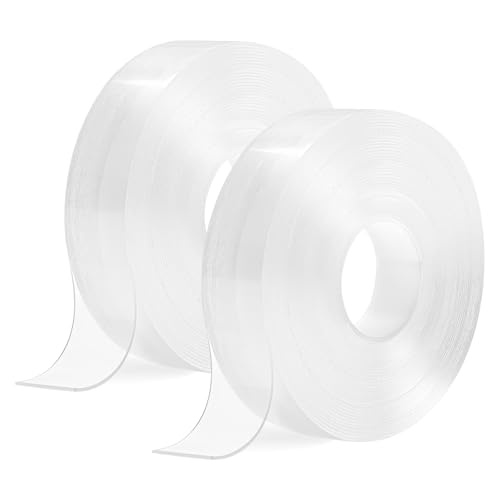 cnmtcco doppelseitiges klebeband 10m extra stark transparent 2 rollen 2pack für teppich foto küche auto