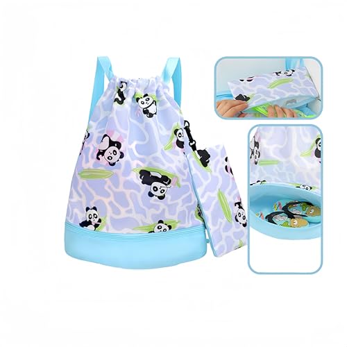 dolafo rucksack kinder kordelzug wasserdicht für schwimmen strand reisen blau