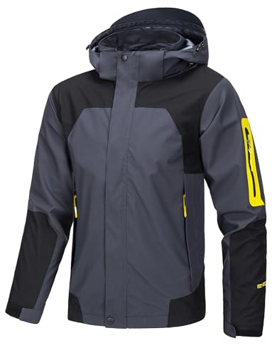 adigau outdoorjacke herren wasserdicht atmungsaktiv softshell jacke grau S