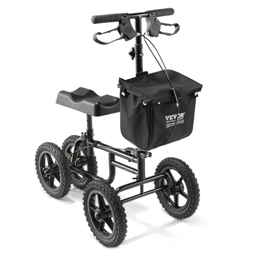 klappbarer kniescooter 160 kg rollator karbonstahl 305 mm offroad-rad doppelbremsen